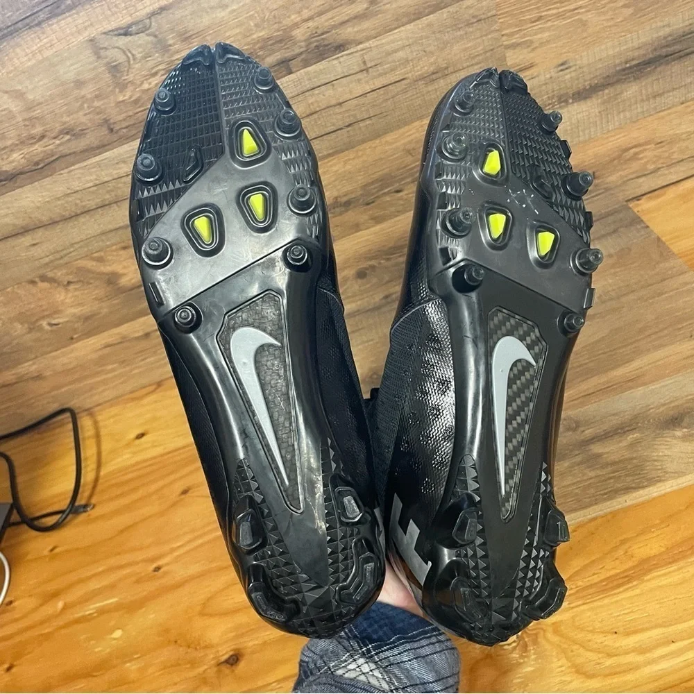 NIKE Vapor Carbon Elite Mens Hyperfuse 3/4 Football Cleats BLACK mens 13